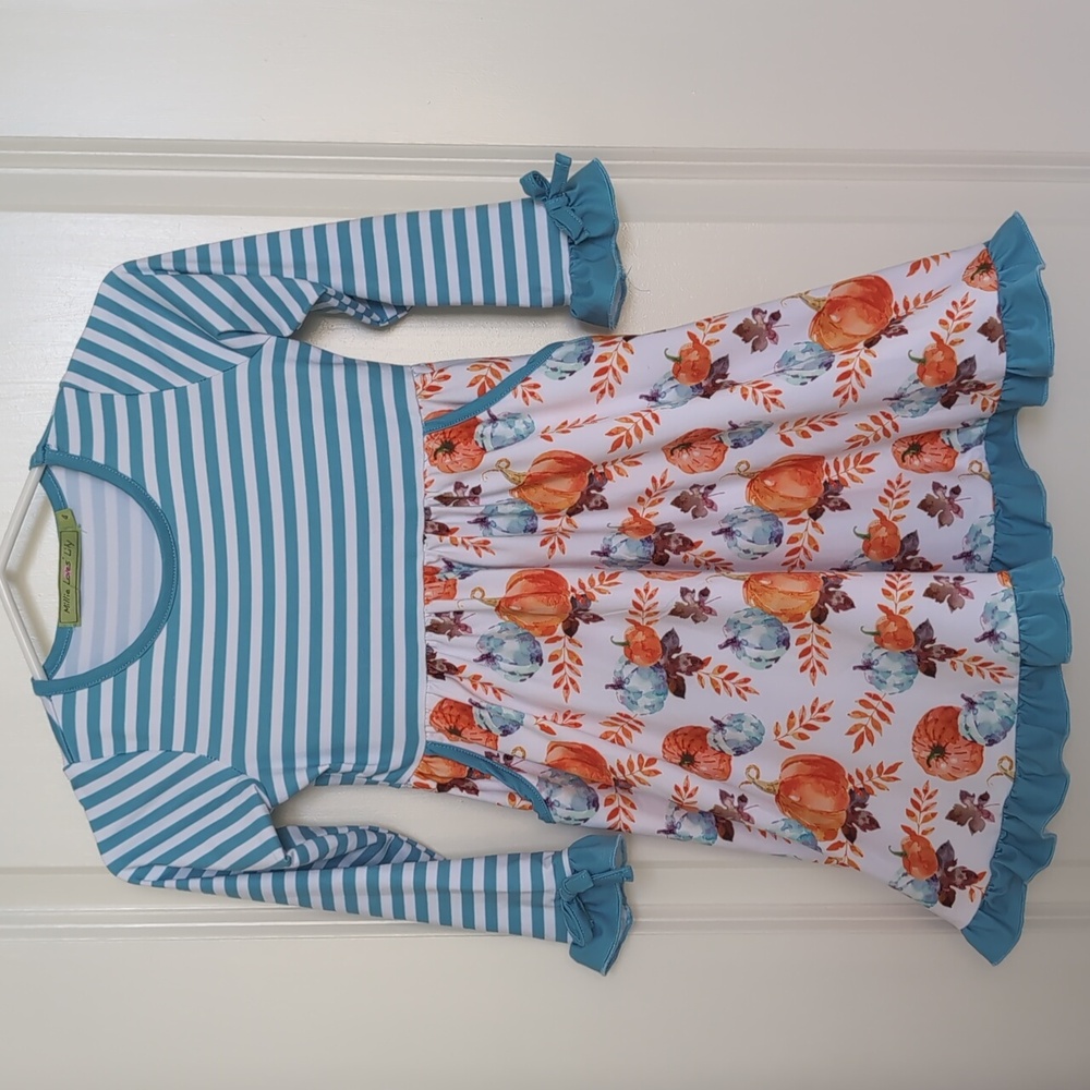 Pumpkin Dress Ruffled Sleeve Milly Loves Lilly Girls 4 Gorgeous!